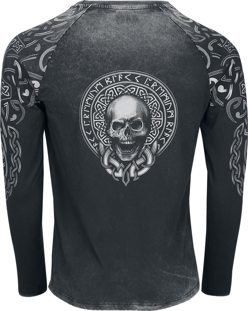 T-shirt manches longues  de Black Premium by EMP - Celtic fine lines - M à XXL - pour Homme - noir - Black Premium by EMP - View 2