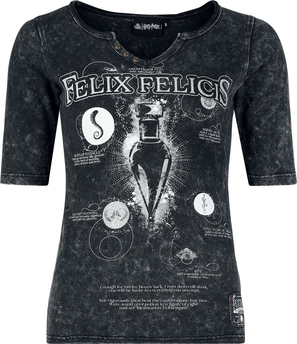 T-shirt manches longues  de Harry Potter - DA Grunge Collection - Felix Felicis - S à XXL - pour Femme - noir - Harry Potter