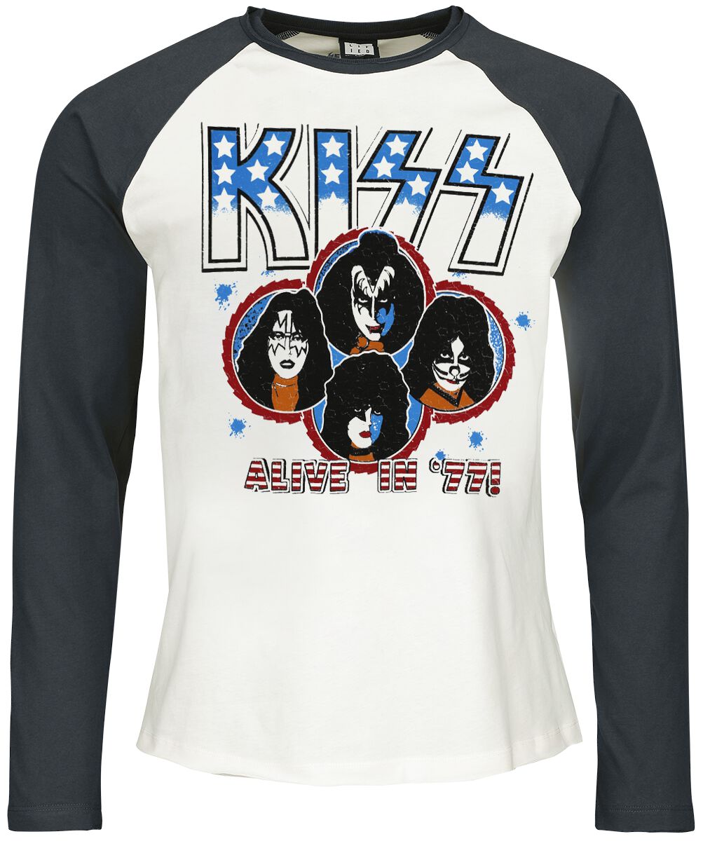 T-shirt manches longues  de Kiss - Amplified Collection - Alive In 77 - S à XXL - pour Homme - multicolore - Kiss