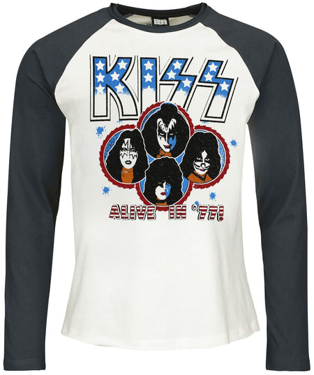 T-shirt manches longues  de Kiss - Amplified Collection - Alive In 77 - S à XXL - pour Homme - multicolore - Kiss