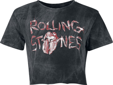 T-Shirt Manches courtes  de The Rolling Stones - Glass Logo - S à 4XL - pour Femme - anthracite - The Rolling Stones