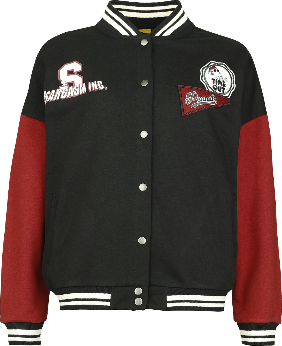 Veste Varsity  de Snoopy - Good Grief - S à XXL - pour Femme - noir/rouge - Snoopy