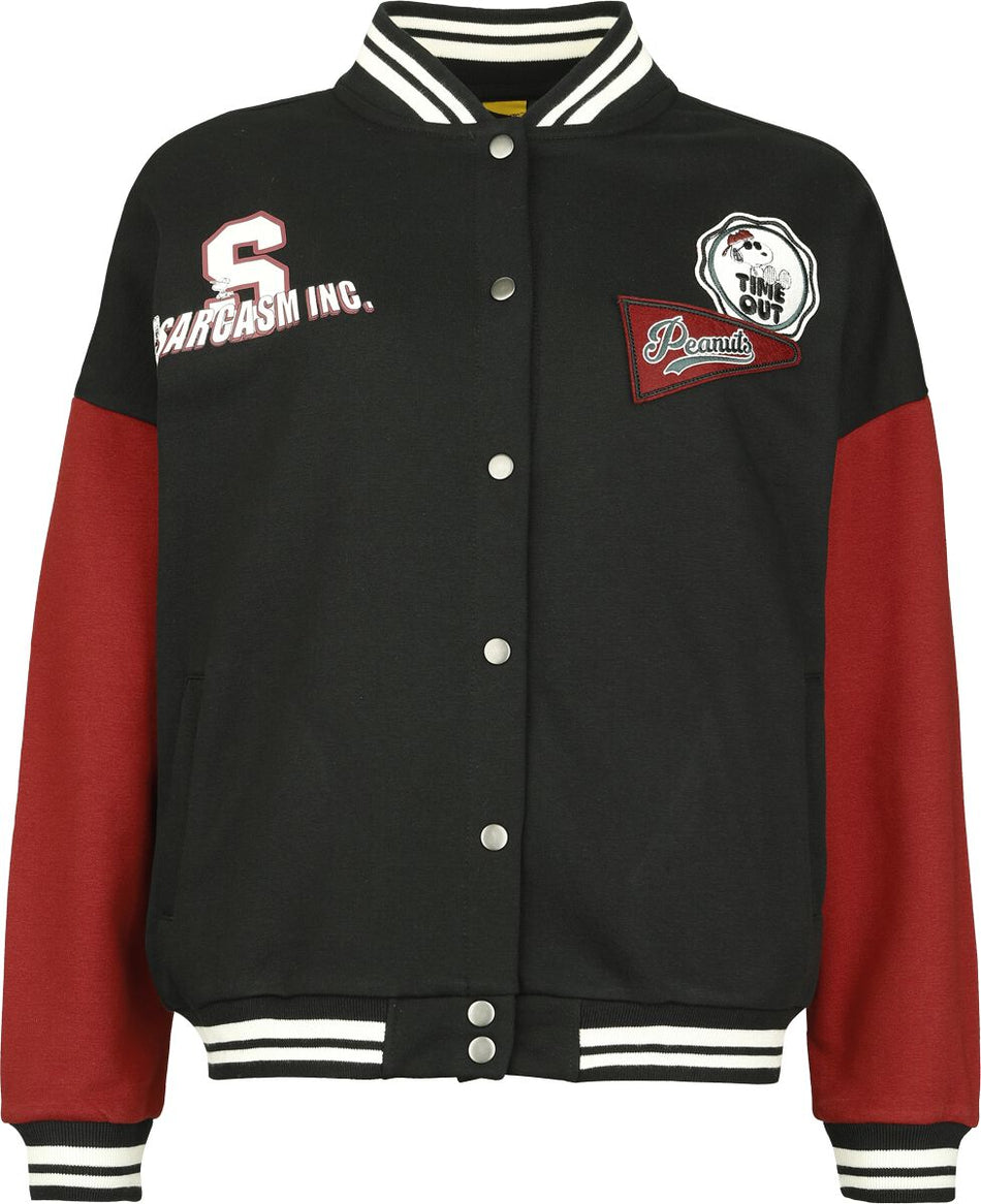 Veste Varsity  de Snoopy - Good Grief - S à XXL - pour Femme - noir/rouge - Snoopy