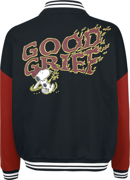 Veste Varsity  de Snoopy - Good Grief - S à XXL - pour Femme - noir/rouge - Snoopy - View 2