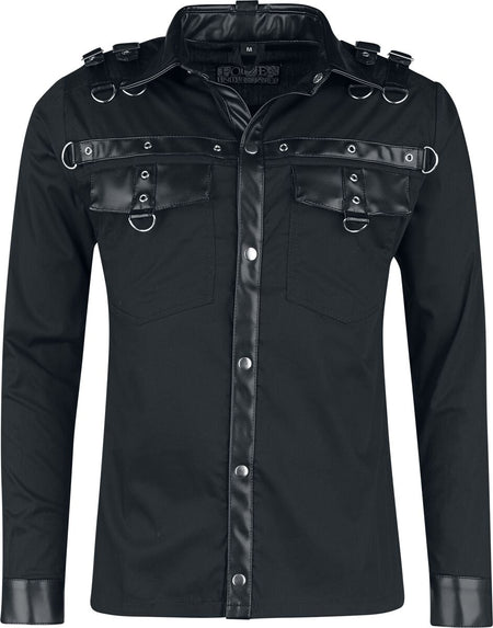 Chemise manches longues Gothic de Poizen Industries - Ajani Shirt - S à 4XL - pour Homme - noir - Poizen Industries