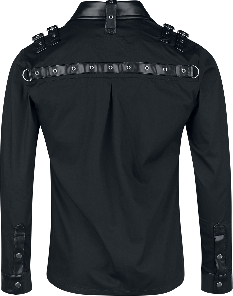 Chemise manches longues Gothic de Poizen Industries - Ajani Shirt - S à 4XL - pour Homme - noir - Poizen Industries - View 2