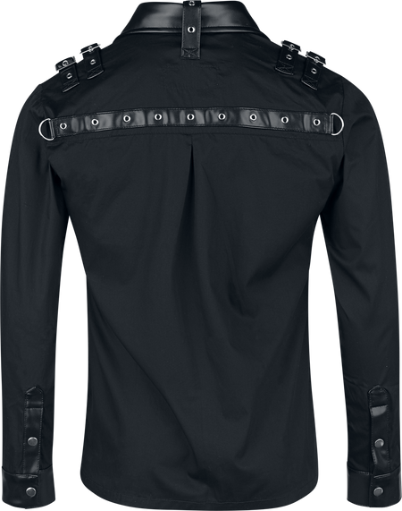 Chemise manches longues Gothic de Poizen Industries - Ajani Shirt - S à 4XL - pour Homme - noir - Poizen Industries - View 2
