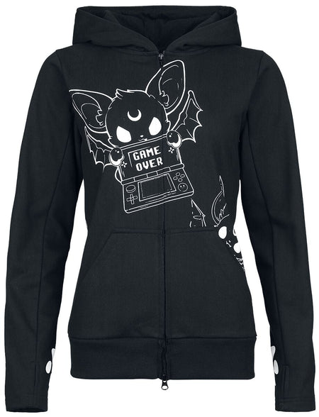Sweat-shirt zippé à capuche Gothic de Heartless - Game Over - Sweat à Capuche - XS à XXL - pour Femme - noir - Heartless