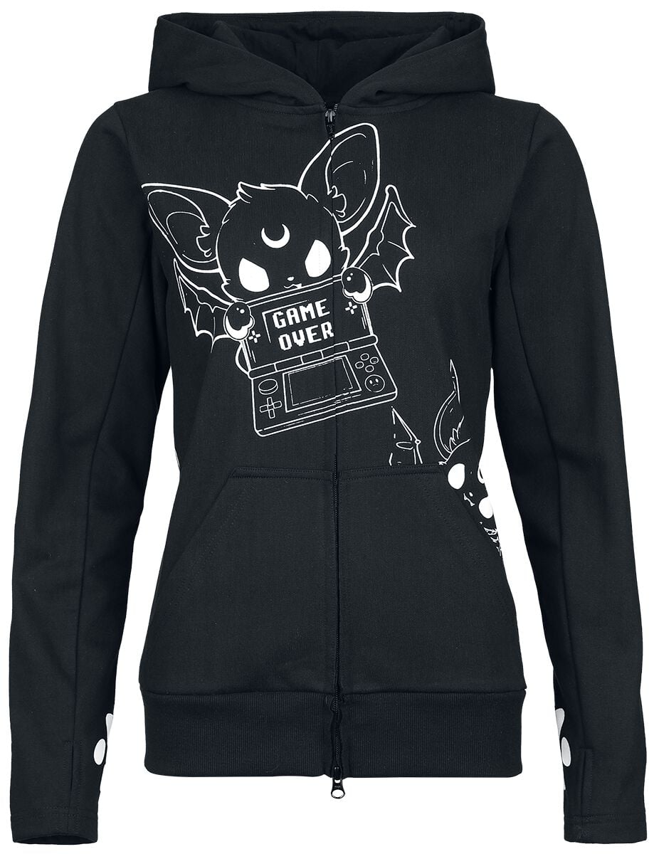 Sweat-shirt zippé à capuche Gothic de Heartless - Game Over - Sweat à Capuche - XS à XXL - pour Femme - noir - Heartless