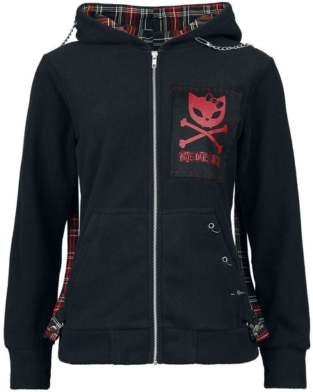 Sweat-shirt zippé à capuche  de Bye Bye Kitty - Veste à Capuche Trinity - S à XXL - pour Femme - noir - Bye Bye Kitty