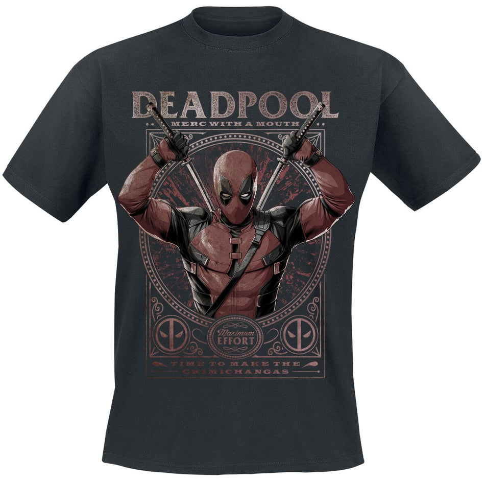 T-Shirt Manches courtes  de Deadpool - Maximum Effort - S à XXL - pour Homme - noir - Deadpool