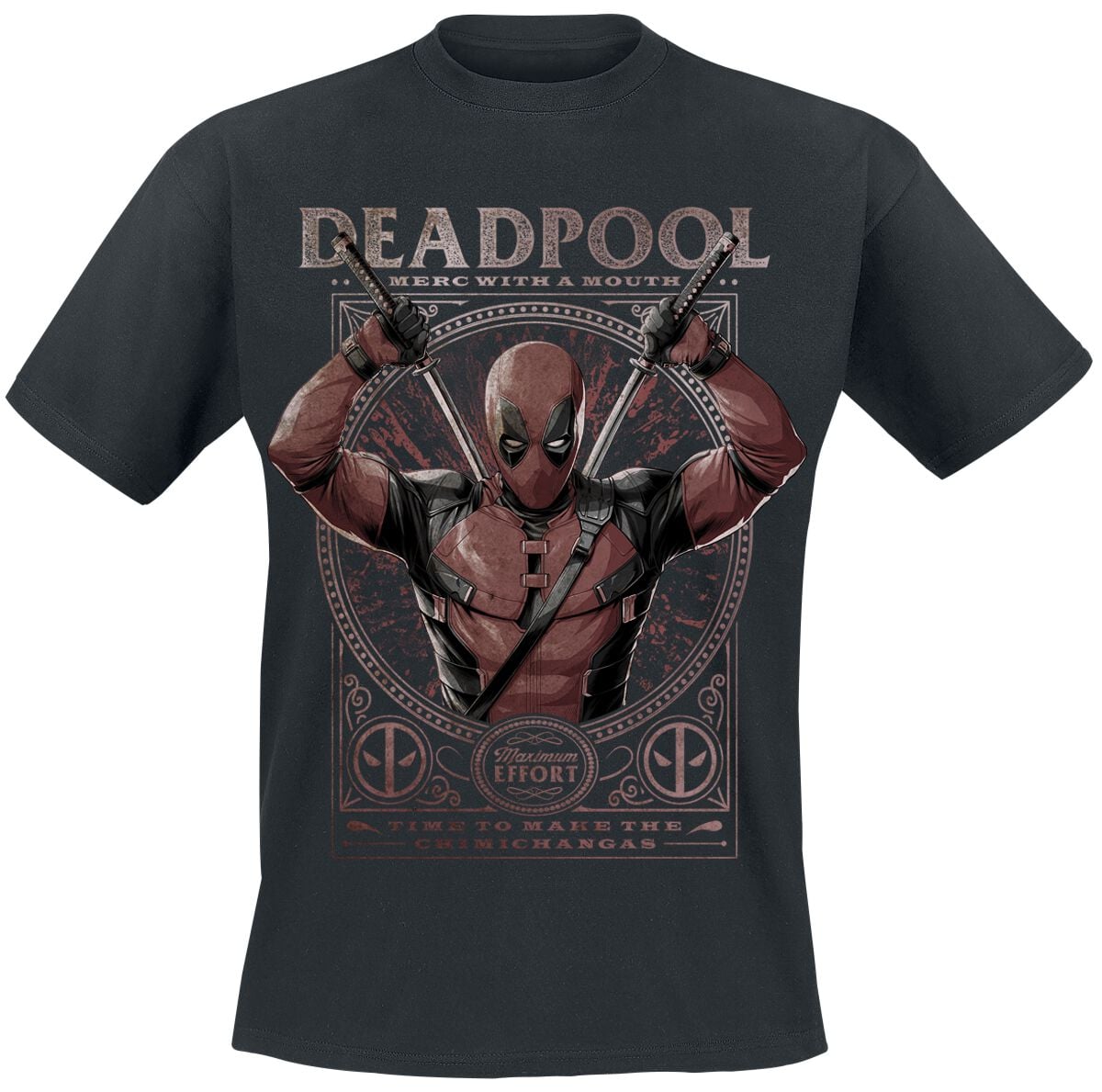 T-Shirt Manches courtes Disney de Deadpool - Maximum Effort - S à XXL - pour Homme - noir - Deadpool