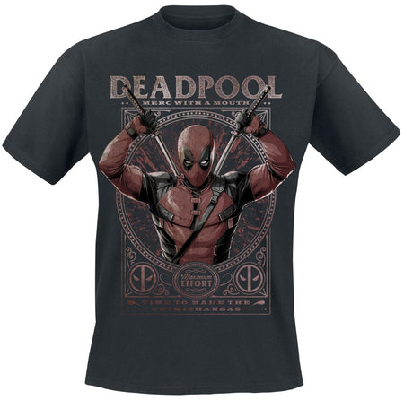 T-Shirt Manches courtes Disney de Deadpool - Maximum Effort - S à XXL - pour Homme - noir - Deadpool