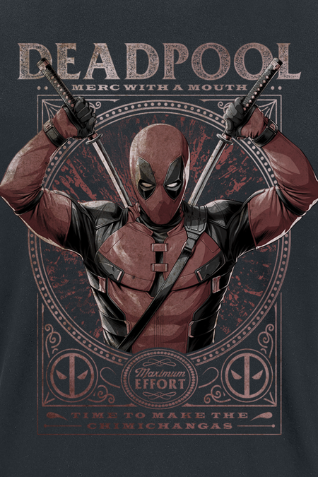 T-Shirt Manches courtes  de Deadpool - Maximum Effort - S à XXL - pour Homme - noir - Deadpool - View 2