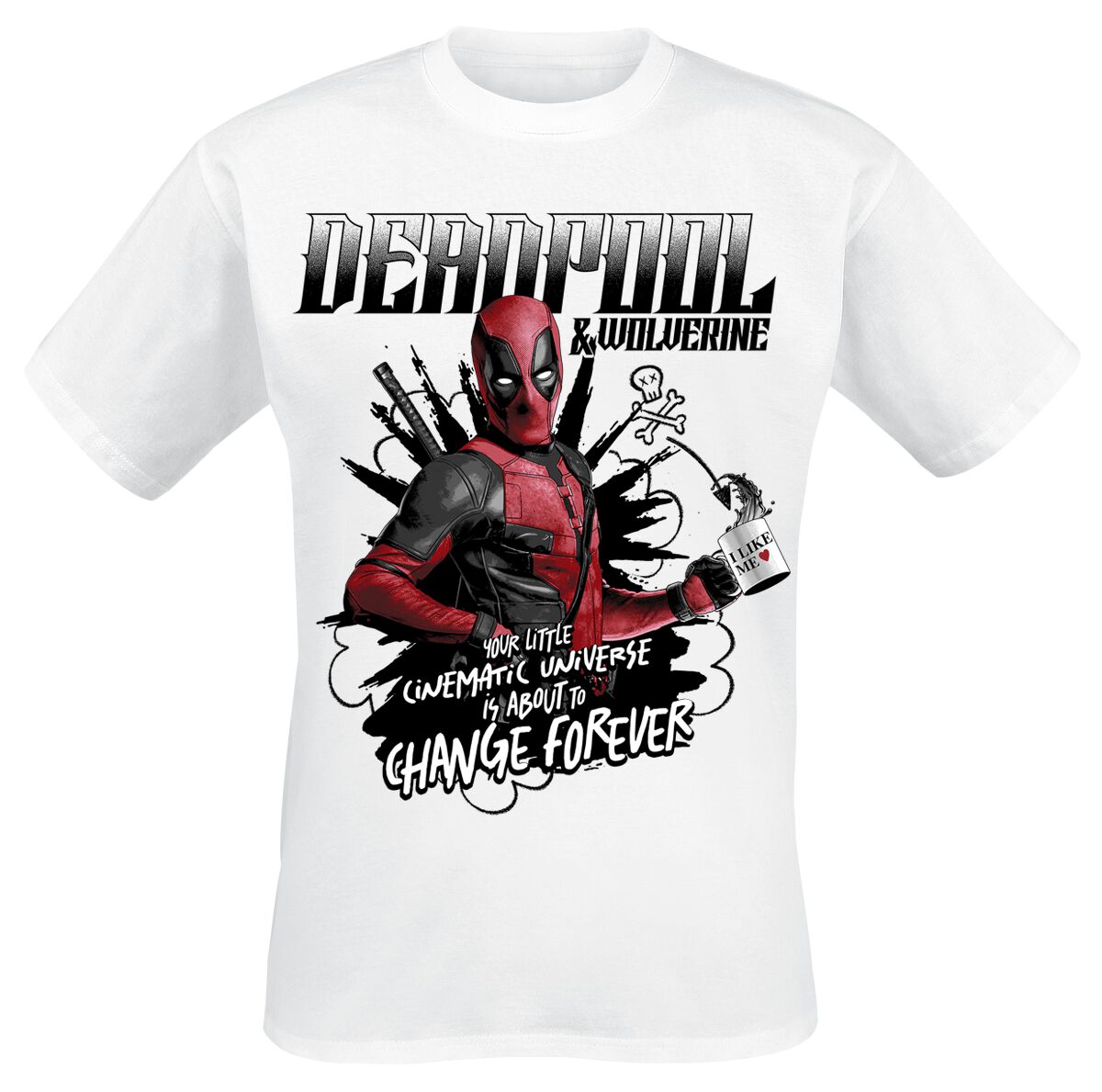 T-Shirt Manches courtes  de Deadpool - Change Forever - M à XXL - pour Homme - blanc - Deadpool