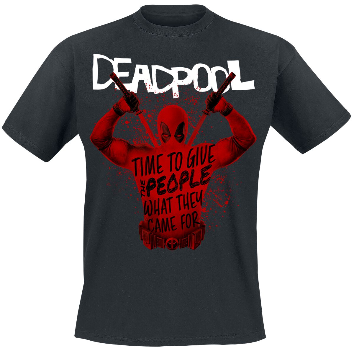 T-Shirt Manches courtes  de Deadpool - 3 - Merc Splatter - S à XXL - pour Homme - noir - Deadpool