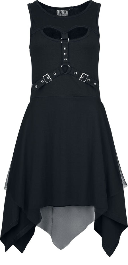Robe courte Gothic de Poizen Industries - Helmi Dress - XS à 4XL - pour Femme - noir - Poizen Industries