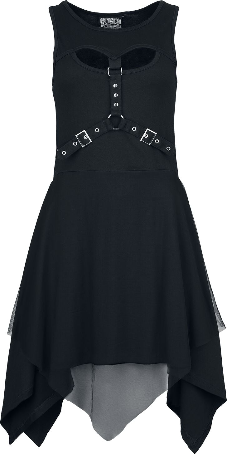 Robe courte Gothic de Poizen Industries - Helmi Dress - XS à 4XL - pour Femme - noir - Poizen Industries