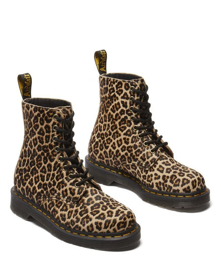 Bottes  de Dr. Martens - 1460 Pascal Light Tan Mini Leopard Spot Hair On - EU36 à EU37 - pour Unisexe - léopard - Dr. Martens