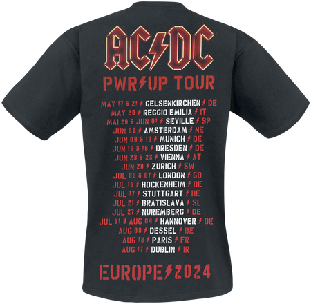 T-Shirt Manches courtes  de AC/DC - PWR UP - Tourshirt 24 - S à 5XL - pour Homme - noir - AC/DC - View 2