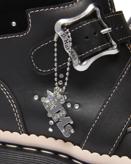 Bottes  de Dr. Martens - Caitie Black+Powder Pink Nappa Lux+Ze You Velvet - EU37 - pour Femme - noir - Dr. Martens - View 2