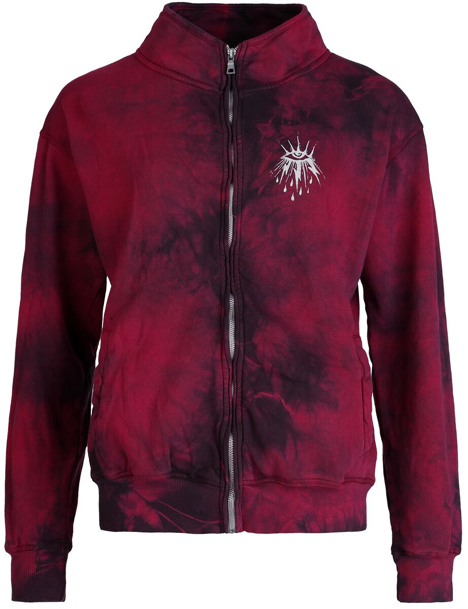 Sweat-shirt zippé à capuche Gothic de Outer Vision - Sky Tears - S à XXL - pour Femme - noir/rouge - Outer Vision