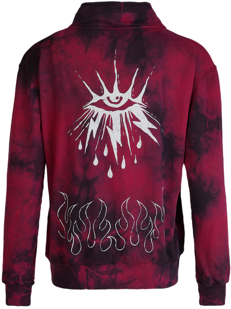 Sweat-shirt zippé à capuche Gothic de Outer Vision - Sky Tears - S à XXL - pour Femme - noir/rouge - Outer Vision - View 2