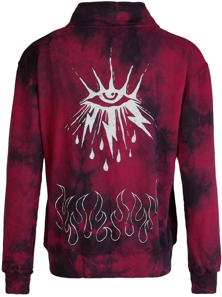 Sweat-shirt zippé à capuche Gothic de Outer Vision - Sky Tears - S à XXL - pour Femme - noir/rouge - Outer Vision - View 2