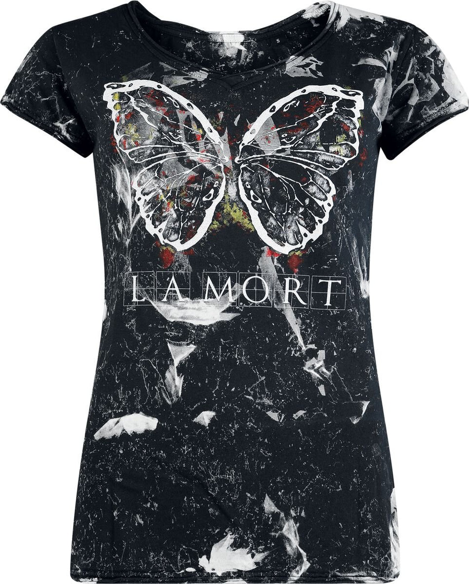 T-Shirt Manches courtes  de Outer Vision - La Mort - L à XXL - pour Femme - noir/blanc - Outer Vision