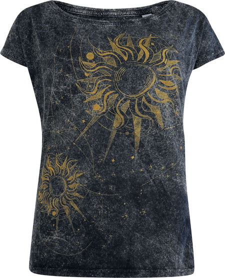 T-Shirt Manches courtes  de Outer Vision - Marylin - S à 4XL - pour Femme - noir/gris - Outer Vision