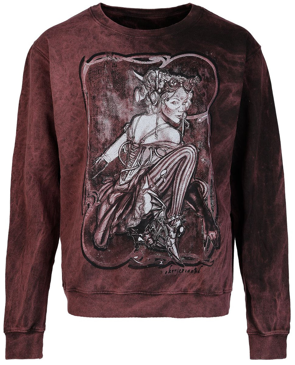 Sweat-shirt  de Alchemy England - Spring Heeled - S à XXL - pour Femme - noir/rouge - Alchemy England