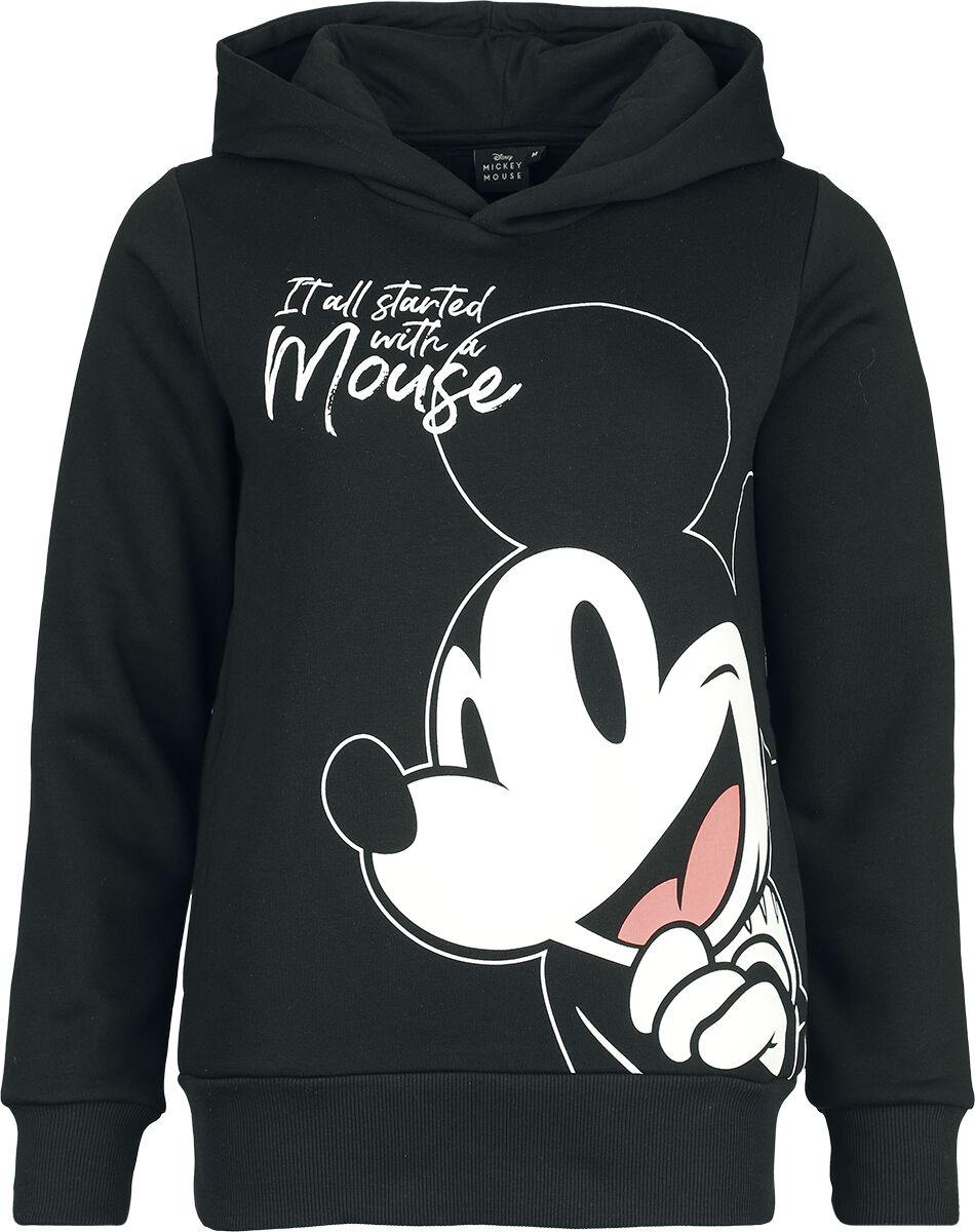 Sweat-shirt à capuche Disney de Mickey & Minnie Mouse - Mickey Mouse - It all started with a mouse - S à 3XL - pour Femme - noir - Mickey & Minnie Mouse