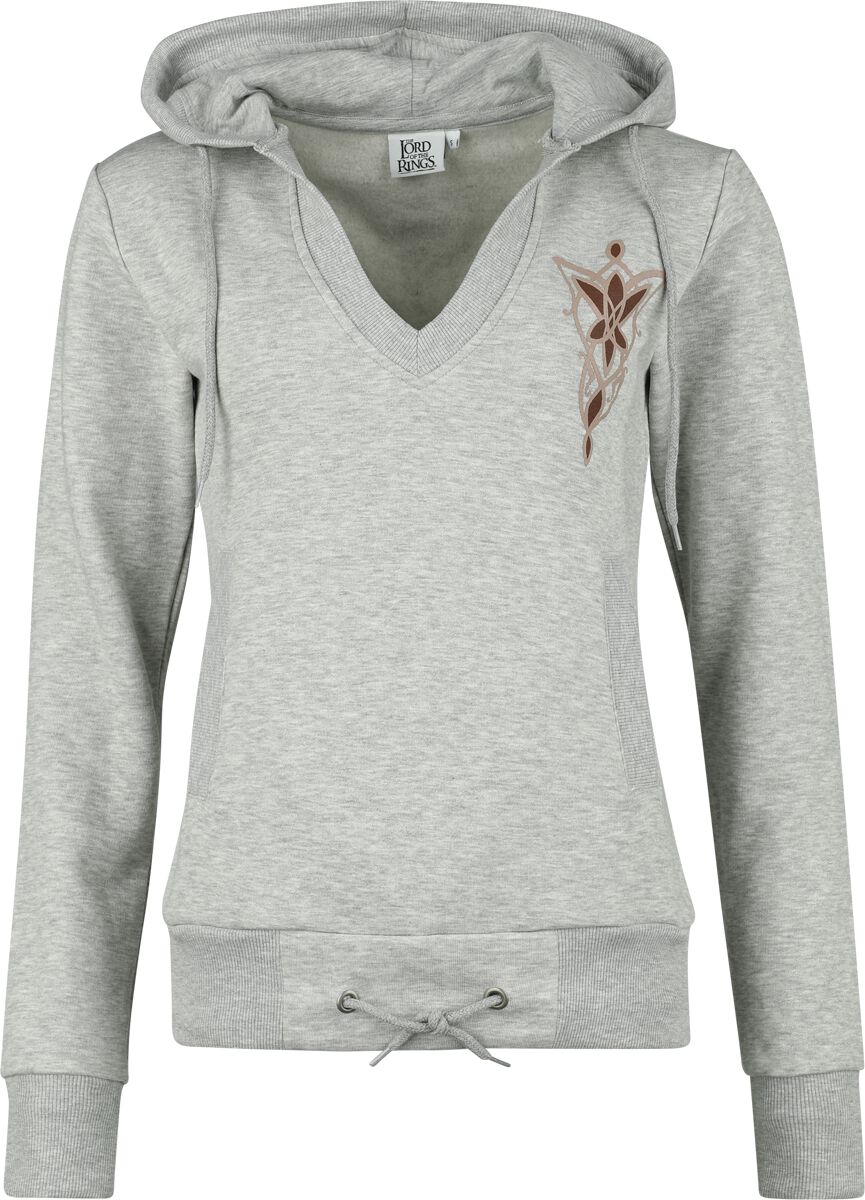 Sweat-shirt à capuche  de Le Seigneur Des Anneaux - Arwen & Aragorn - S à XXL - pour Femme - gris - Le Seigneur Des Anneaux