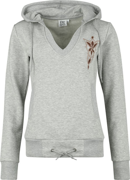 Sweat-shirt à capuche  de Le Seigneur Des Anneaux - Arwen & Aragorn - S à XXL - pour Femme - gris - Le Seigneur Des Anneaux