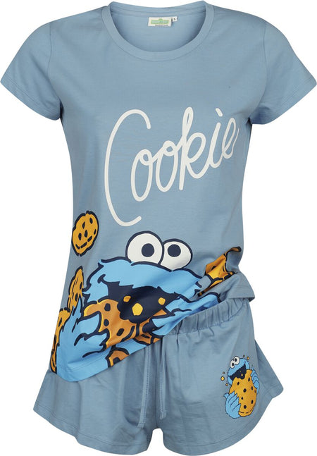 Pyjama  de Sesame Street - Krümelmonster - Cookie - S à 3XL - pour Femme - bleu - Sesame Street