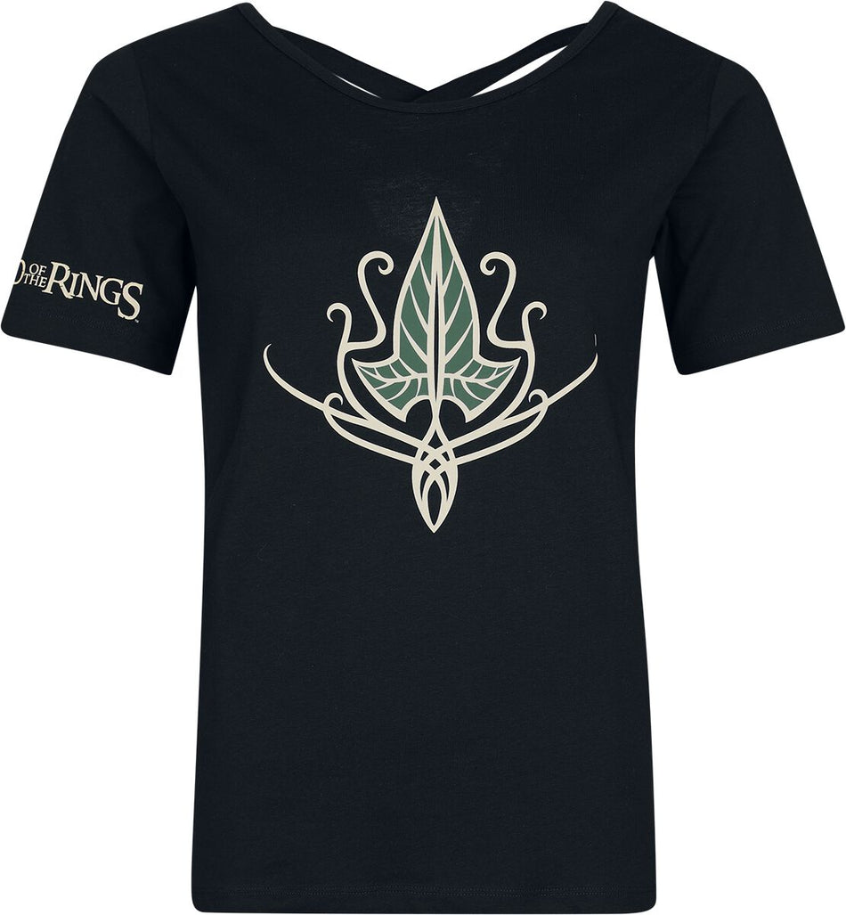 T-Shirt Manches courtes  de Le Seigneur Des Anneaux - Leaf Of Lorien - S à XXL - pour Femme - noir - Le Seigneur Des Anneaux