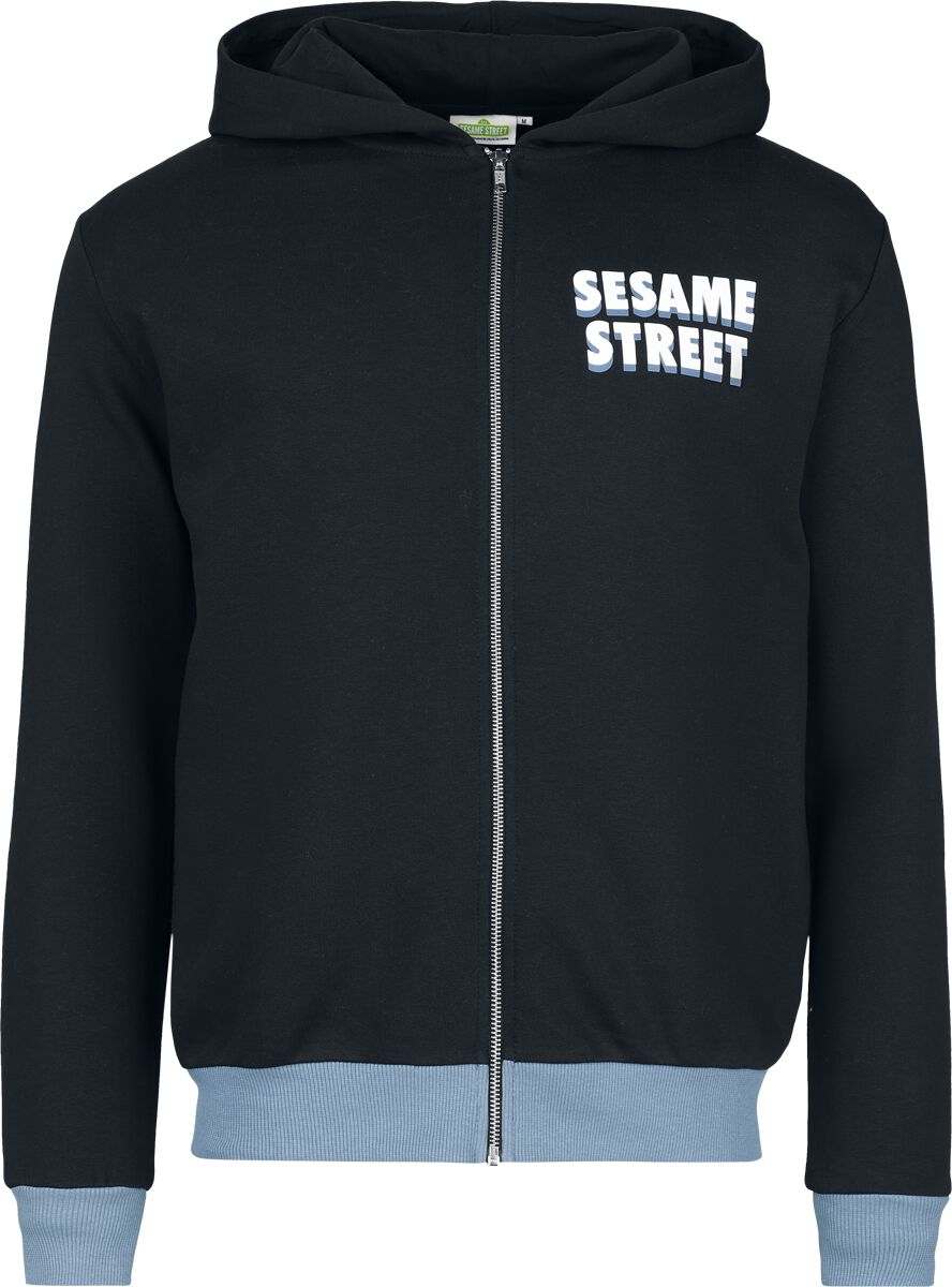 Sweat-shirt zippé à capuche  de Sesame Street - Krümelmonster - Me Can´t Stop - S à L - pour Homme - noir - Sesame Street