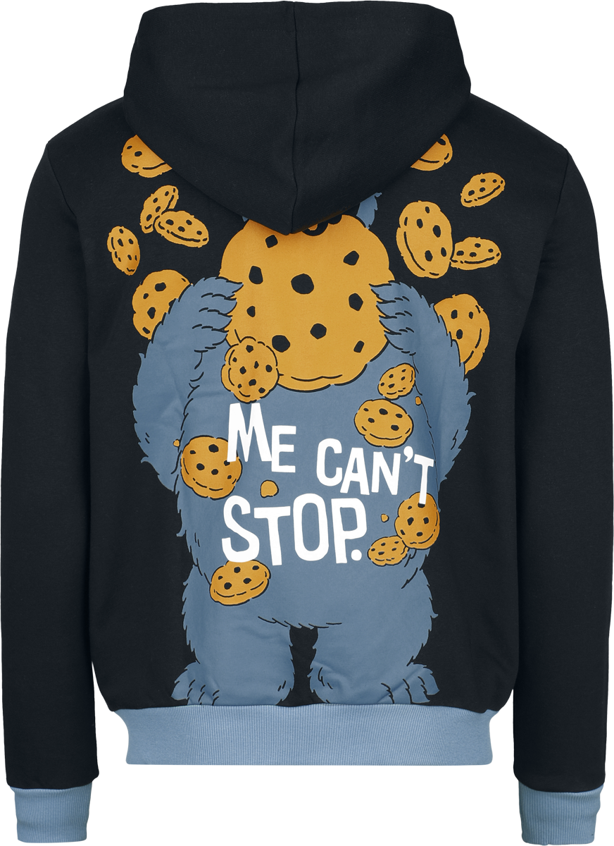 Sweat-shirt zippé à capuche  de Sesame Street - Krümelmonster - Me Can´t Stop - S à XXL - pour Homme - noir - Sesame Street - View 2