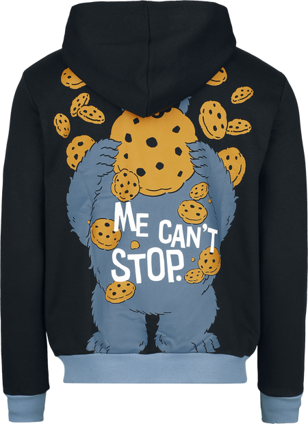 Sweat-shirt zippé à capuche  de Sesame Street - Krümelmonster - Me Can´t Stop - S à L - pour Homme - noir - Sesame Street - View 2
