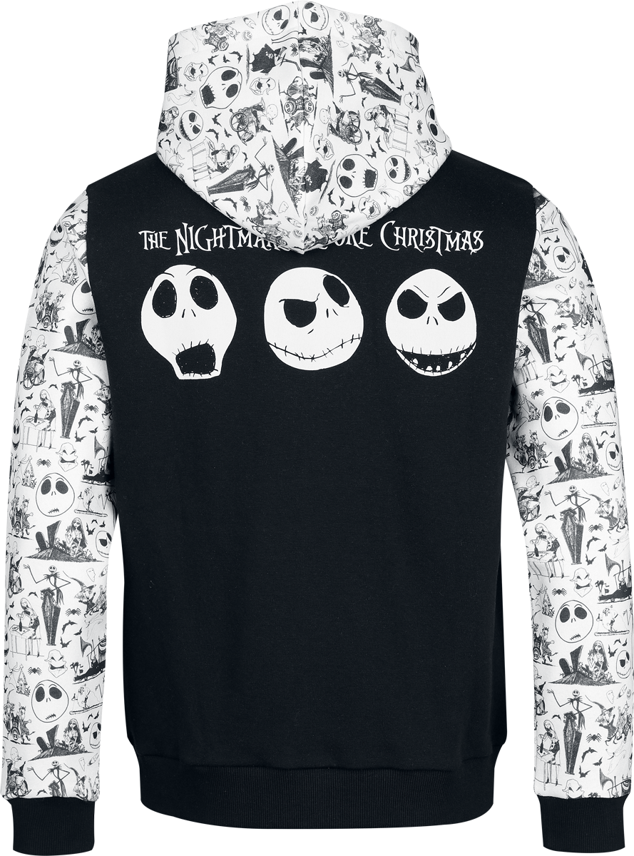 Sweat-shirt zippé à capuche Disney de L'Étrange Noël De Monsieur Jack - Jack - S à XXL - pour Homme - noir/blanc - L'Étrange Noël De Monsieur Jack - View 2