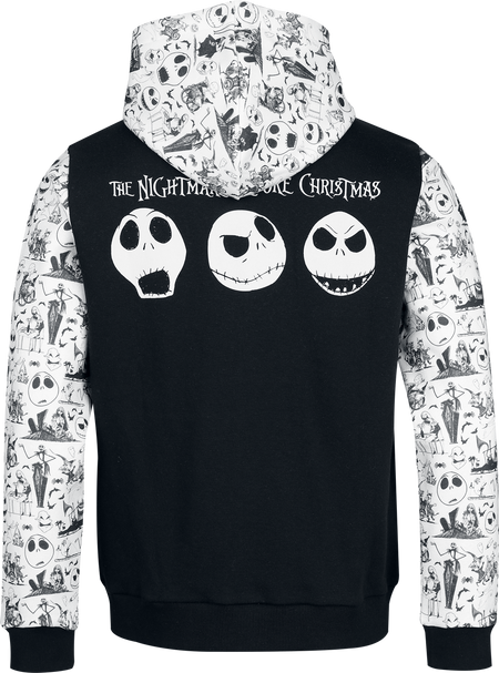 Sweat-shirt zippé à capuche Disney de L'Étrange Noël De Monsieur Jack - Jack - S à XL - pour Homme - noir/blanc - L'Étrange Noël De Monsieur Jack - View 2