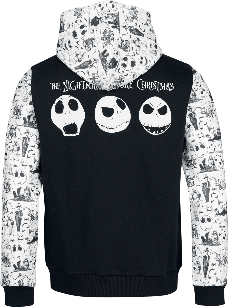 Sweat-shirt zippé à capuche Disney de L'Étrange Noël De Monsieur Jack - Jack - S à XL - pour Homme - noir/blanc - L'Étrange Noël De Monsieur Jack - View 2