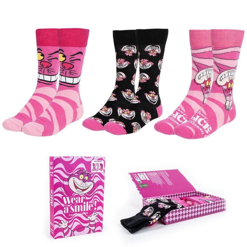 Chaussettes Disney de Alice Au Pays Des Merveilles - Le Chat Du Cheshire - one size - pour Unisexe - multicolore - Alice Au Pays Des Merveilles