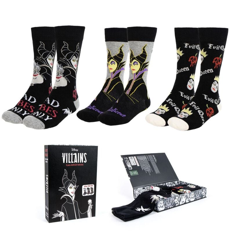 Chaussettes Disney de Disney Villains - Ursula, Méchante Reine, Maléfique - one size - pour Unisexe - multicolore - Disney Villains