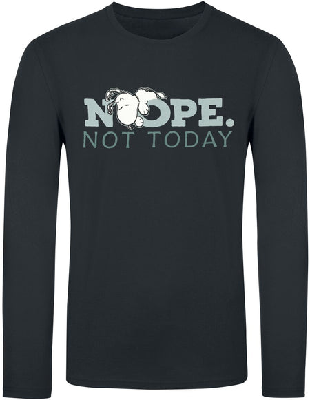 T-shirt manches longues  de Snoopy - Nope. Not Today - Snoopy - M à XXL - pour Homme - noir - Snoopy