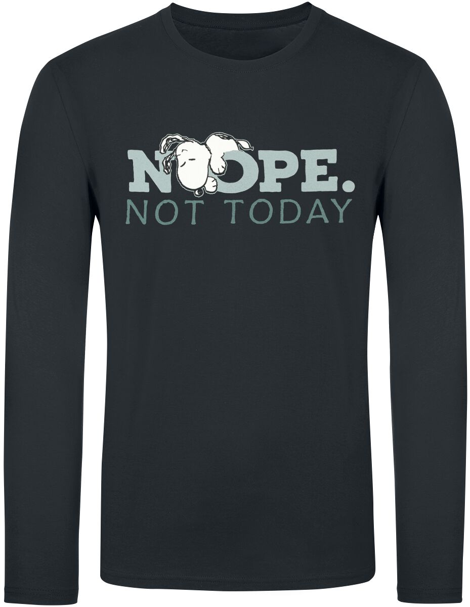 T-shirt manches longues  de Snoopy - Nope. Not Today - Snoopy - M à XXL - pour Homme - noir - Snoopy
