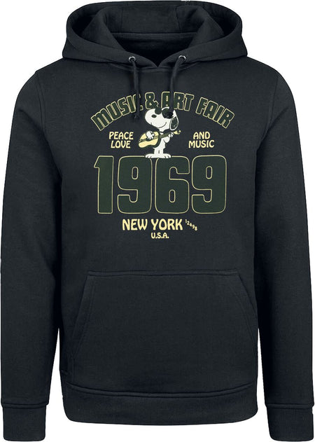 Sweat-shirt à capuche  de Snoopy - Music & Art Fair - Snoopy - XL à 4XL - pour Homme - noir - Snoopy