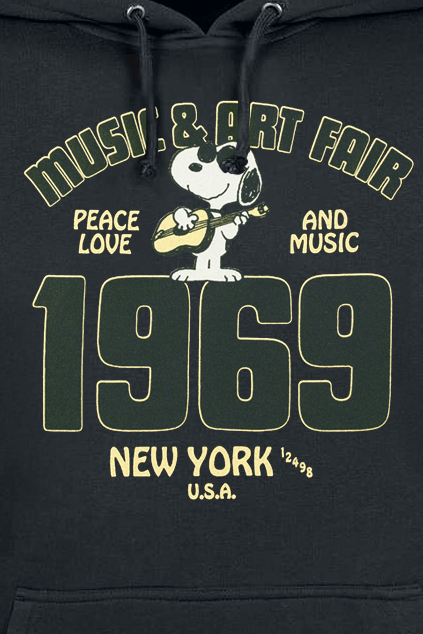 Sweat-shirt à capuche  de Snoopy - Music & Art Fair - Snoopy - XL à 4XL - pour Homme - noir - Snoopy - View 2