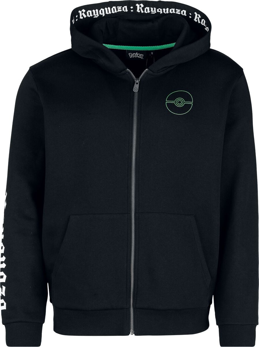 Sweat-shirt zippé à capuche Gaming de Pokémon - Rayquaza - S à L - pour Homme - noir - Pokémon