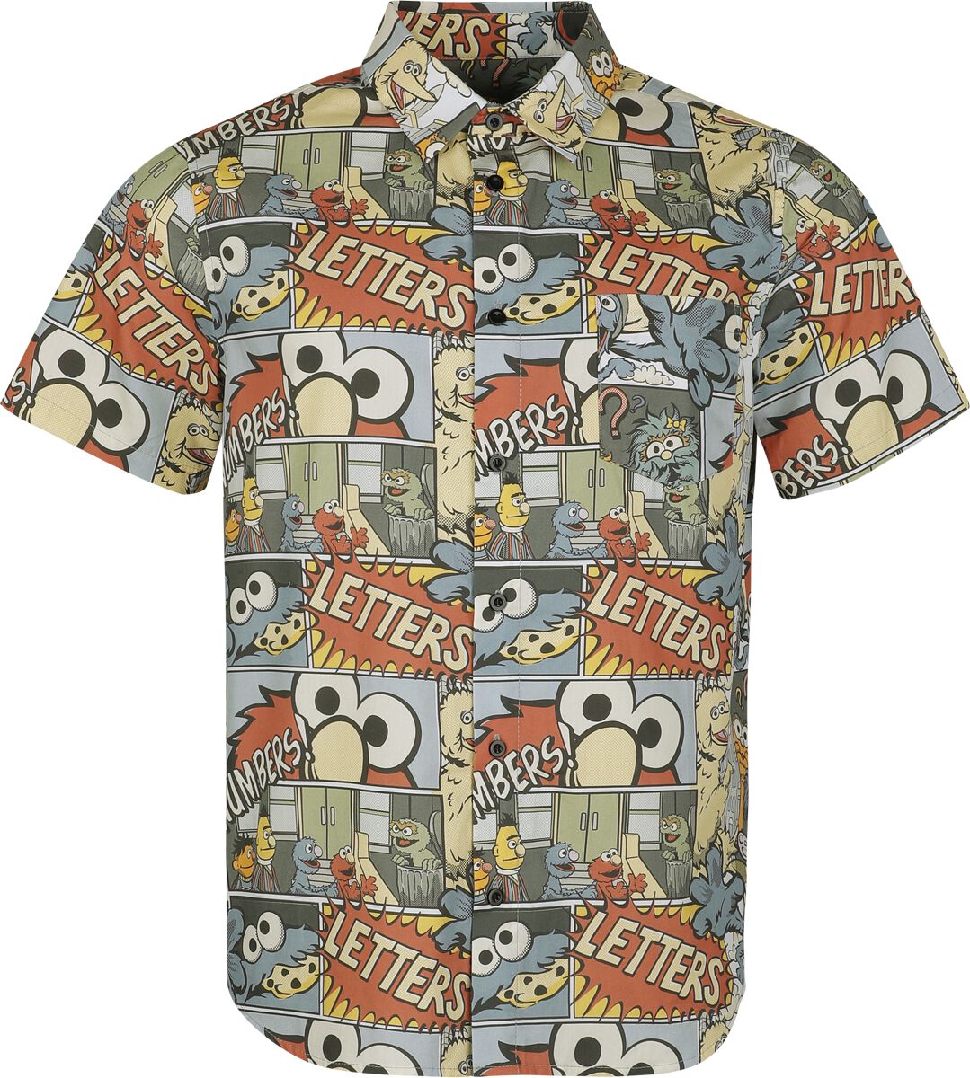 Chemise manches courtes  de Sesame Street - Comic - Allover - S à XXL - pour Homme - multicolore - Sesame Street